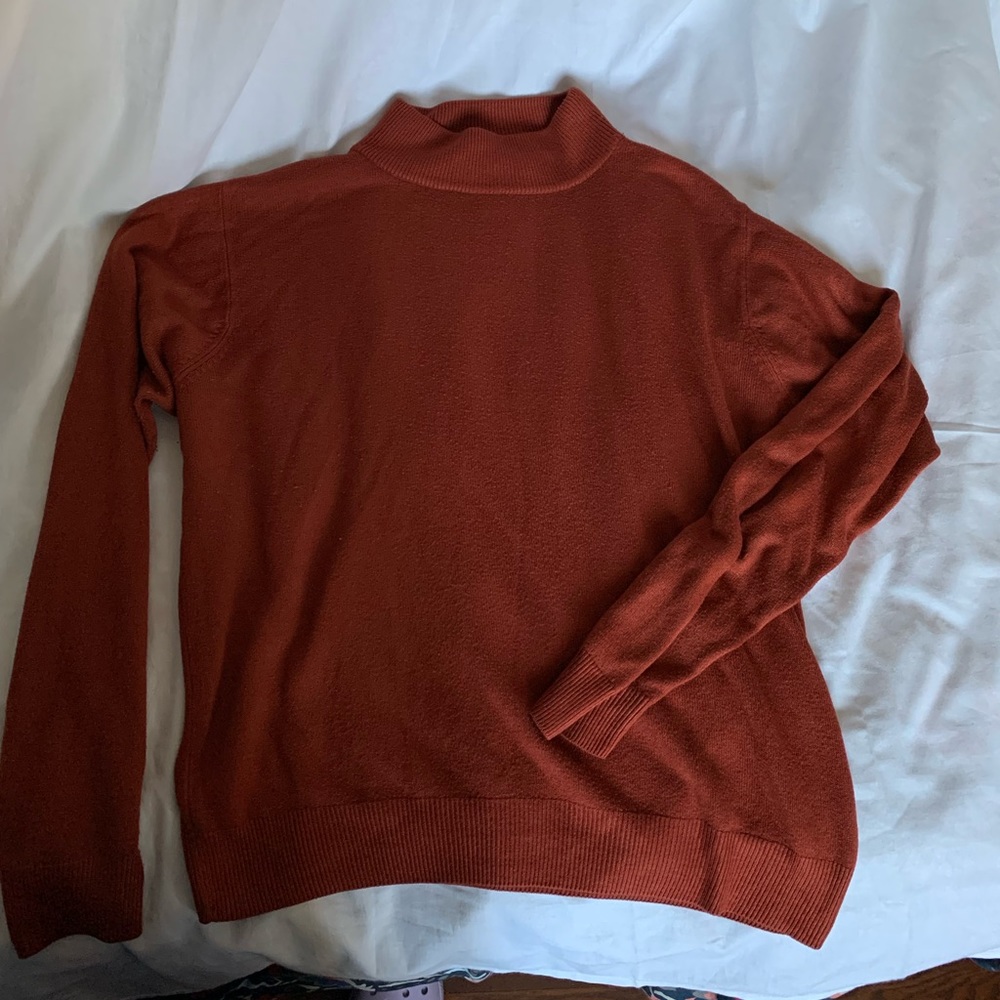 Rust coloured mock neck